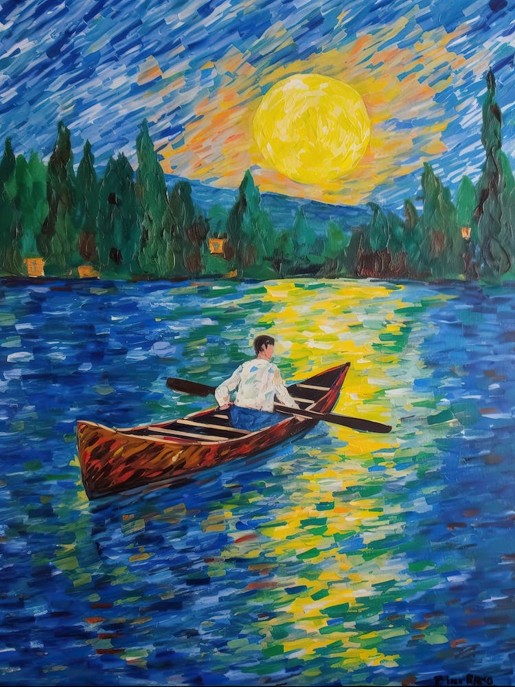Rowing In The Style Of Van Gogh4