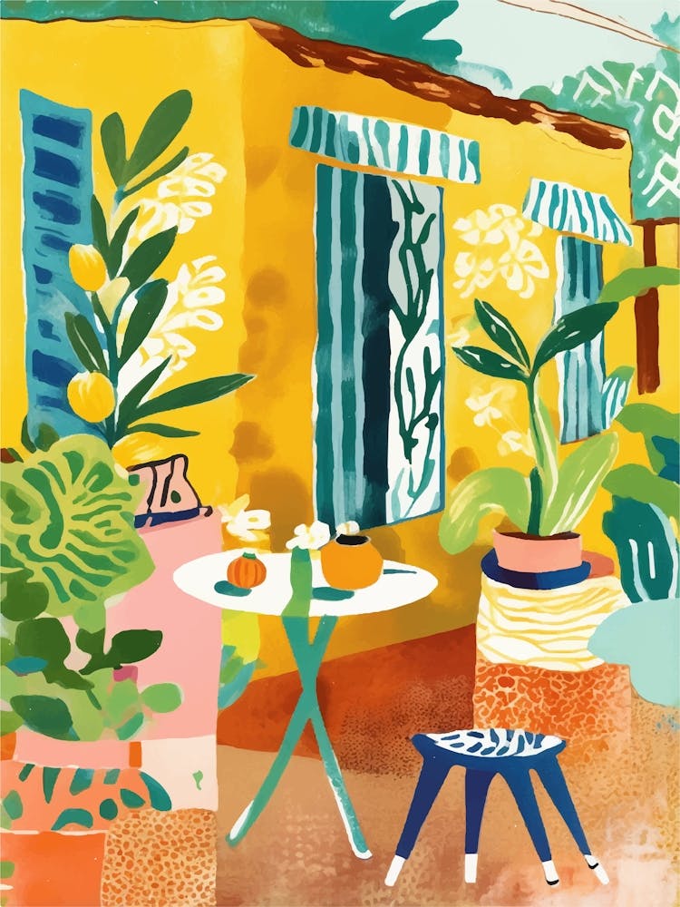 Yellow Mexican house facade