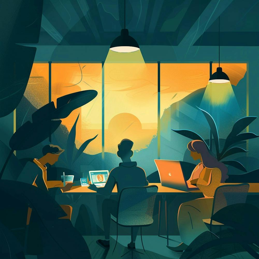 Illustration Of People Working In An Office