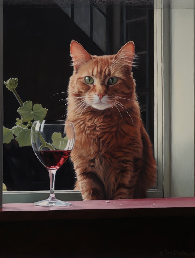 Cat With Wine Glass 5