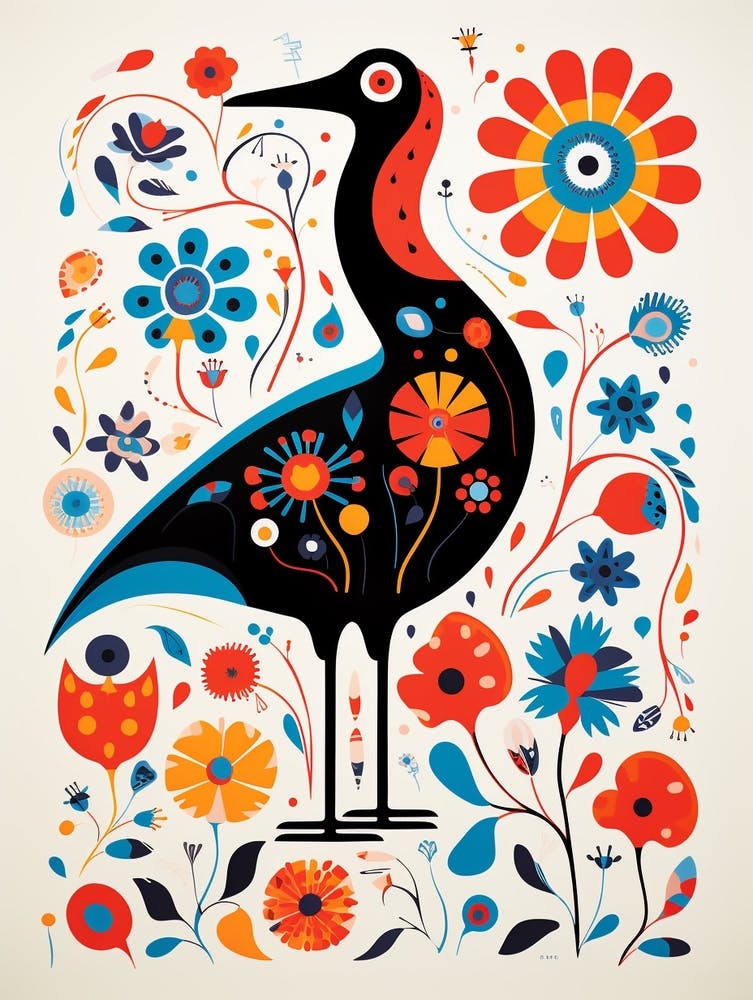 Scandinavian Bird Illustration Coot 2