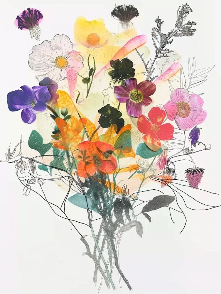Prairie Clover 1 Collage Flower Bouquet