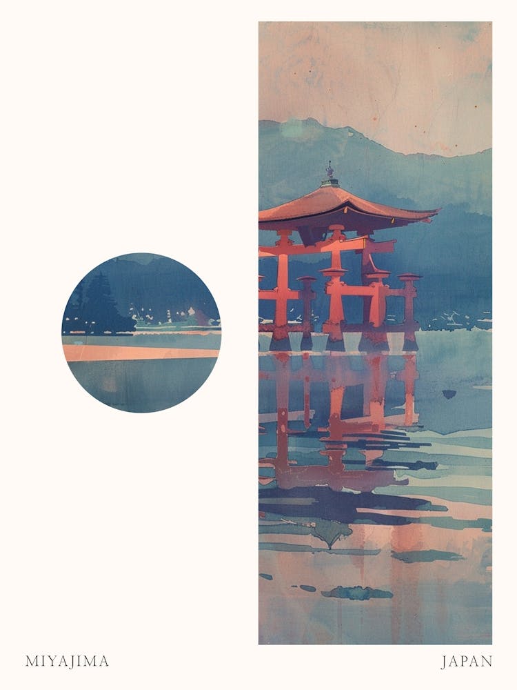 Miyajima Japan 2 Cut Out Travel Poster