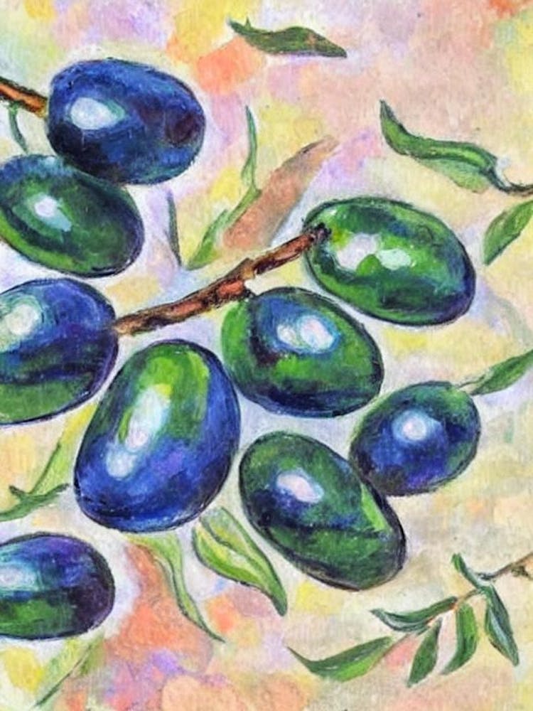 Olive Vintage Sketch Fruit