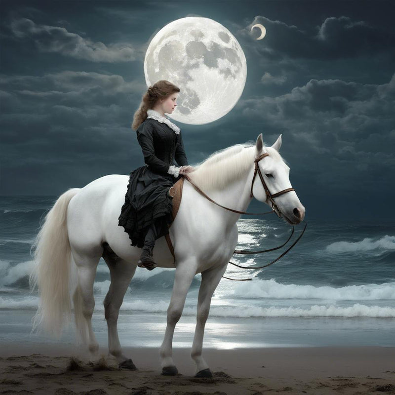 289061 Picture Of A Victorian Girl With Her White Horse U Xl 1024 V1 0