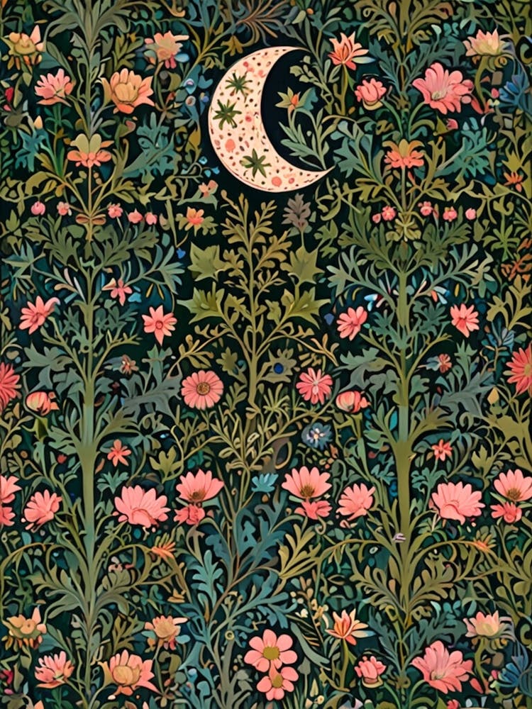 William Morris Moon And Flowers 37