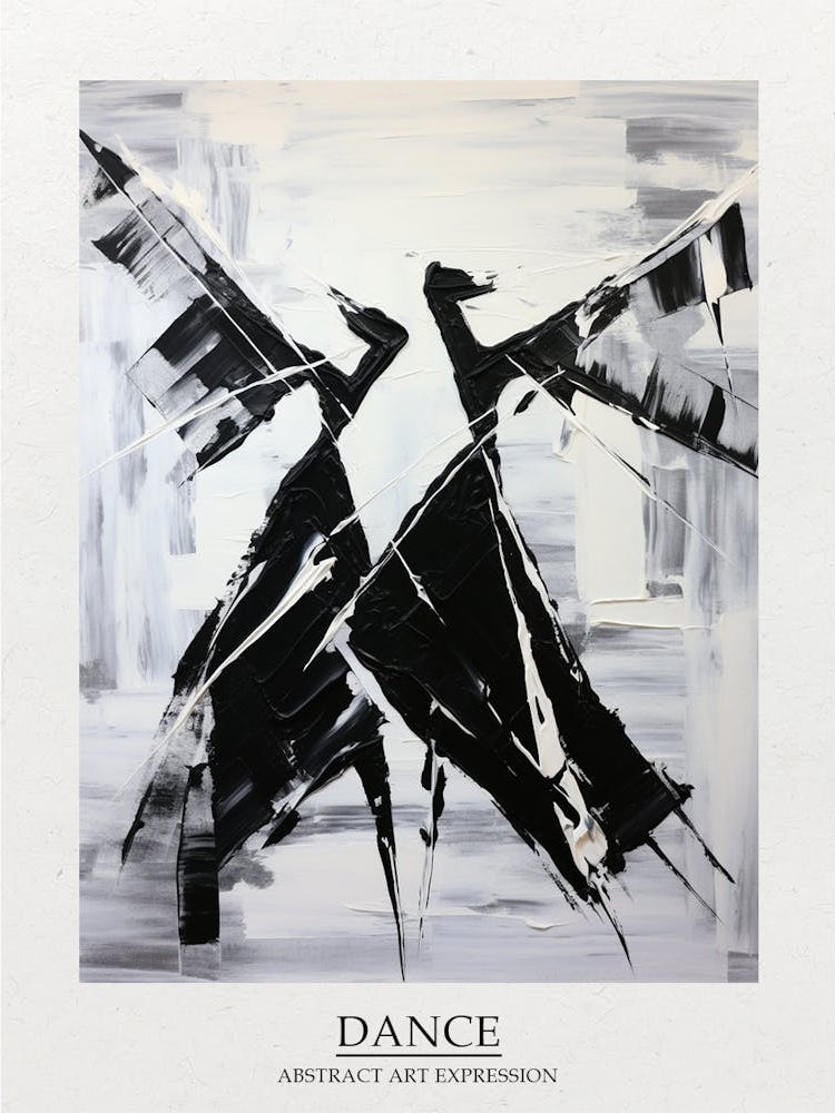 Dance Abstract Black And White 2 Poster