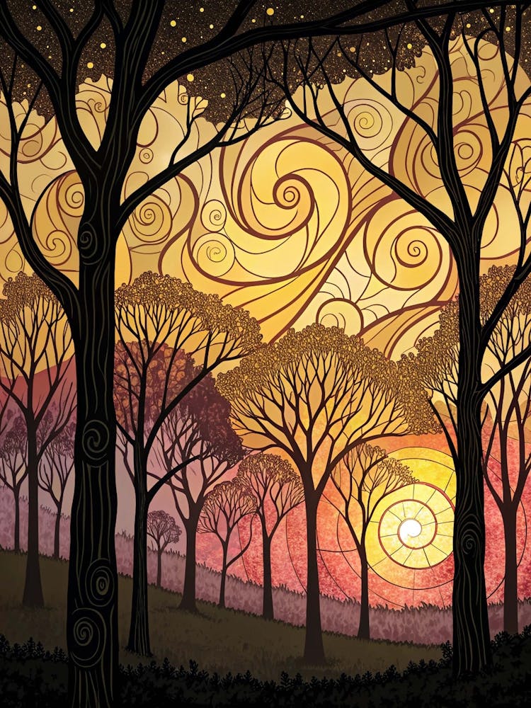 Sunset In The Woods