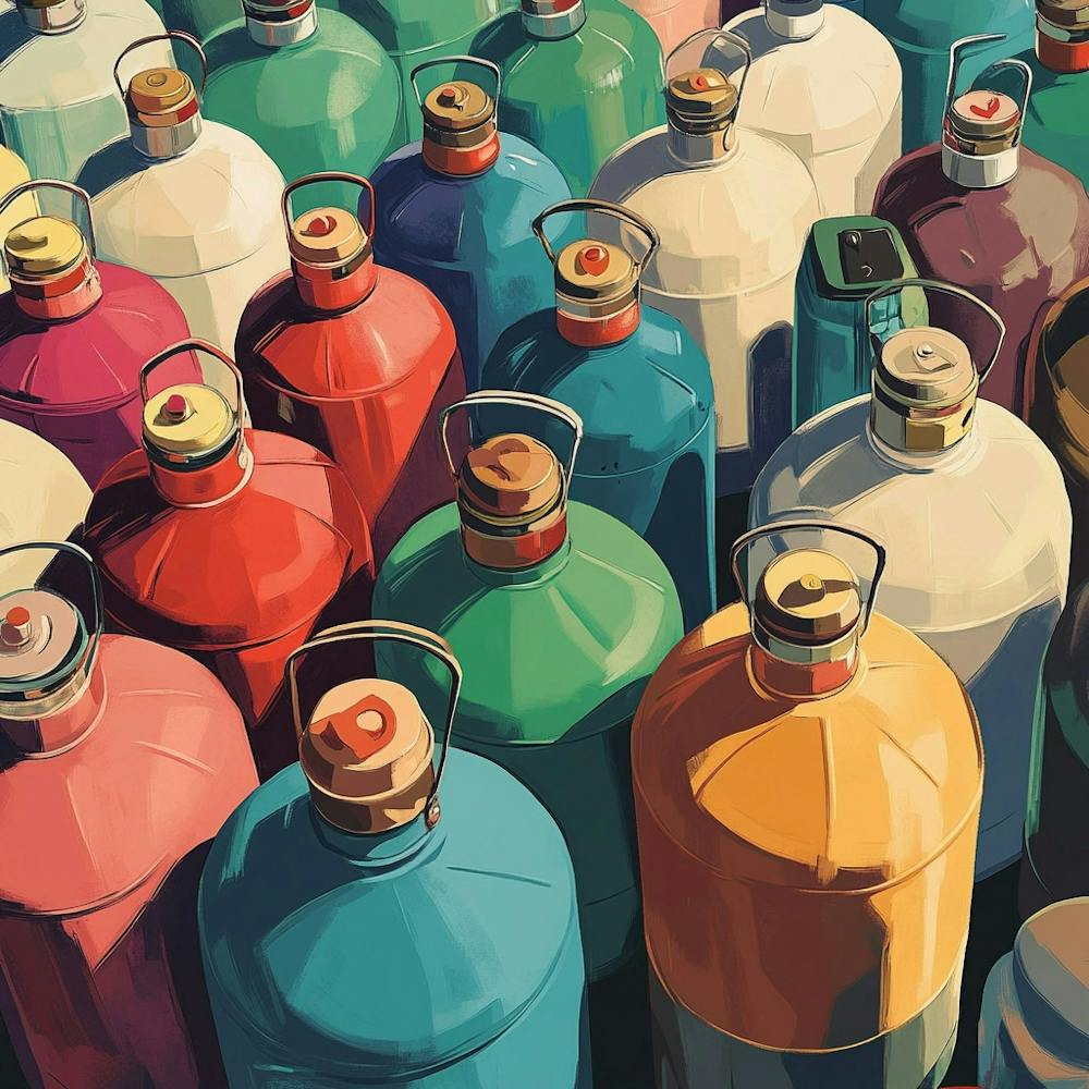 Many Gas Cans