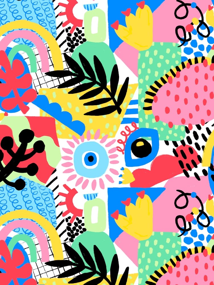 Abstract Maximalist Dopamine Collage