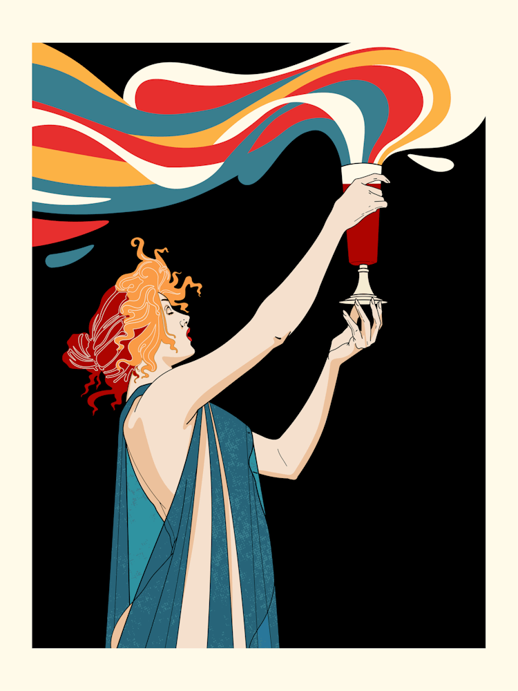 Psychedelic Art Nouveau Illustration