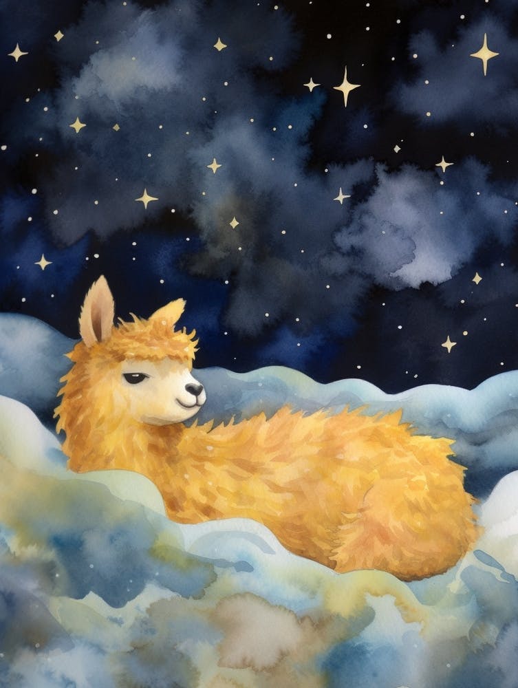 Baby Llama 2 Sleeping In The Clouds
