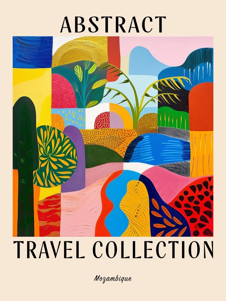 Abstract Travel Collection Poster Mozambique 1