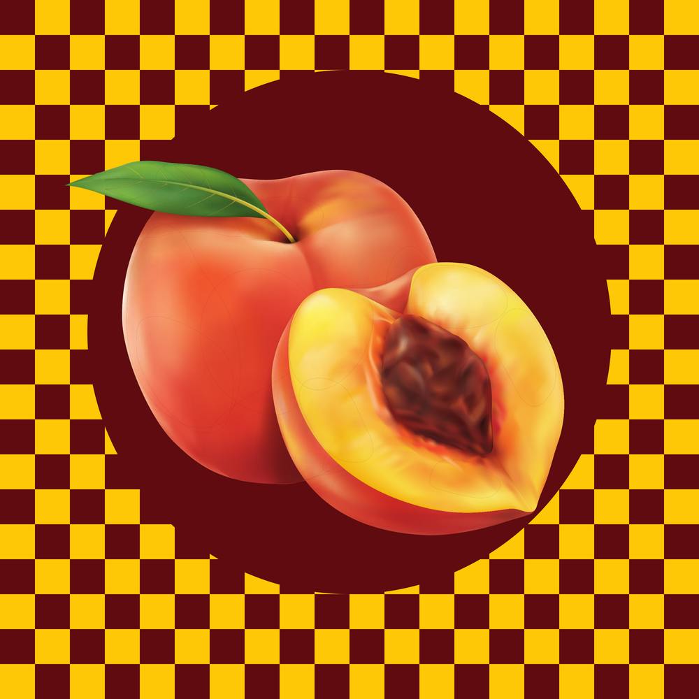 Peach On Checkered Background
