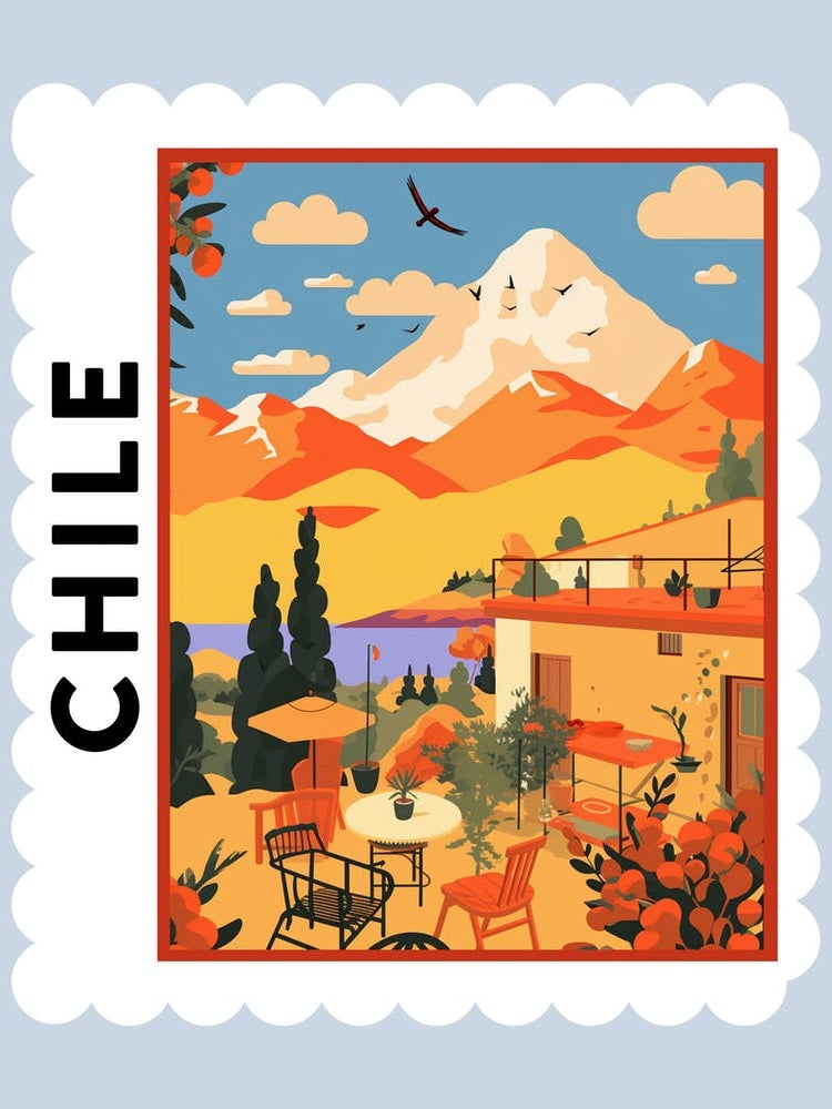 Chile 1 Travel Stamp Poster