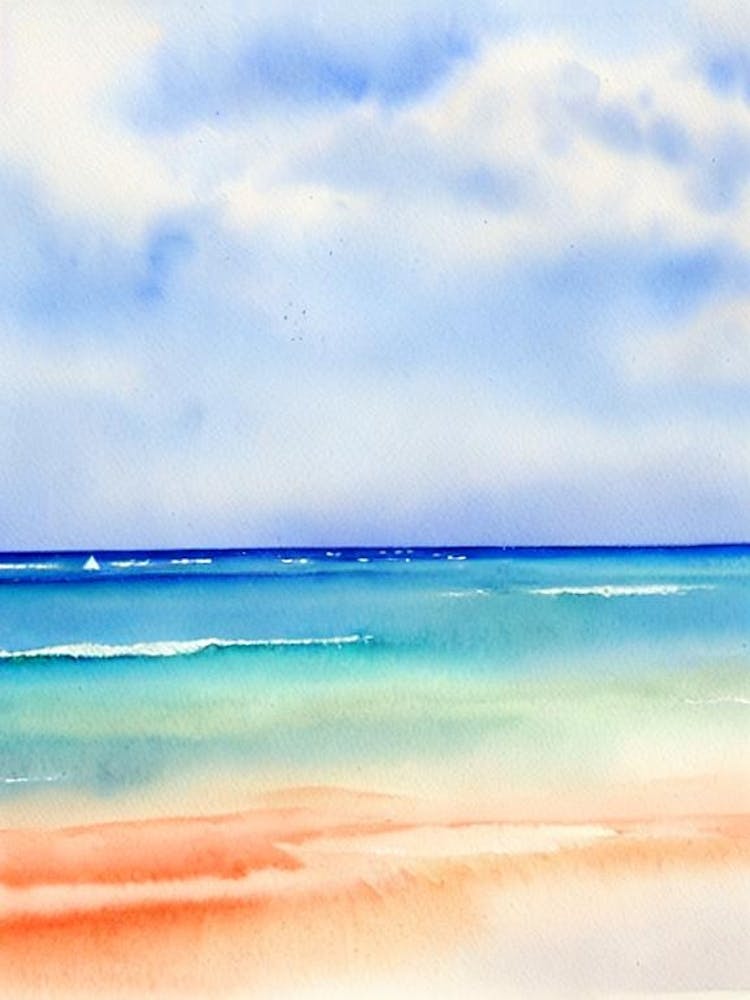 Coral Beach 2, Australia Watercolour