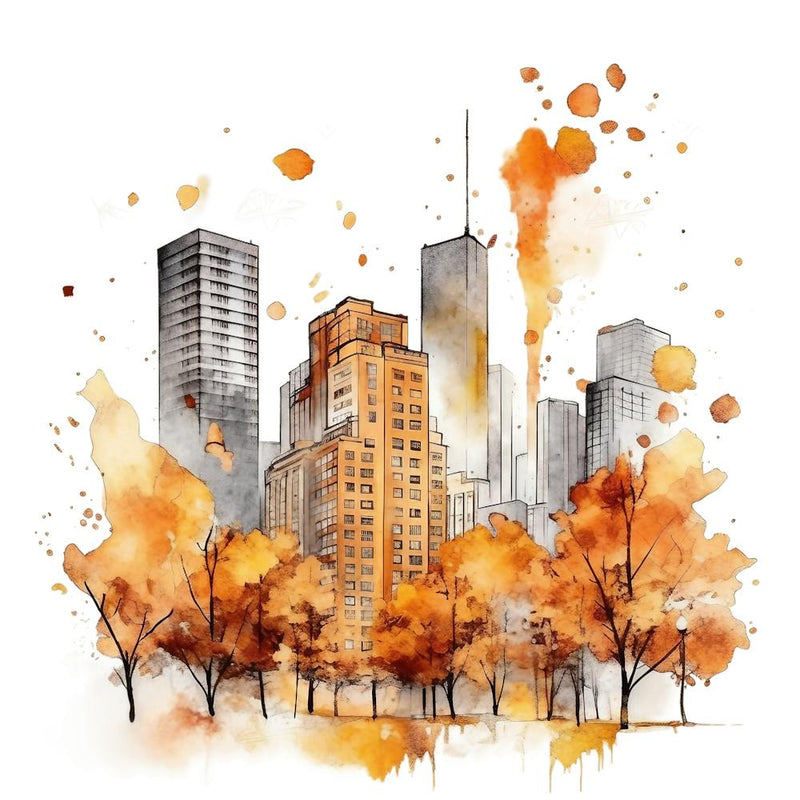 Watercolor Cityscape