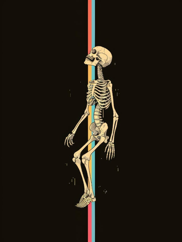 Skeleton On A Black Background