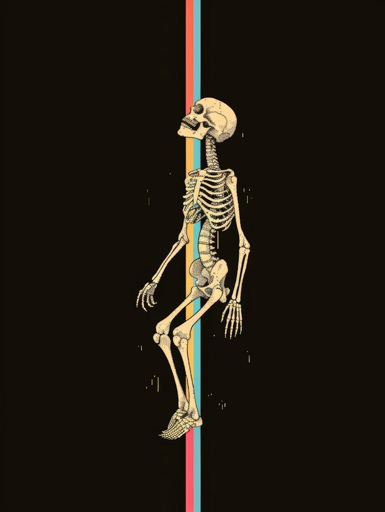 Skeleton On A Black Background