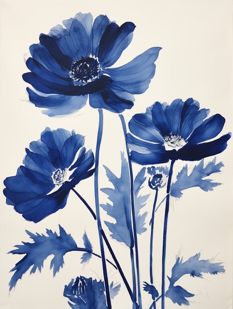 Blue Botanical Anemone 4