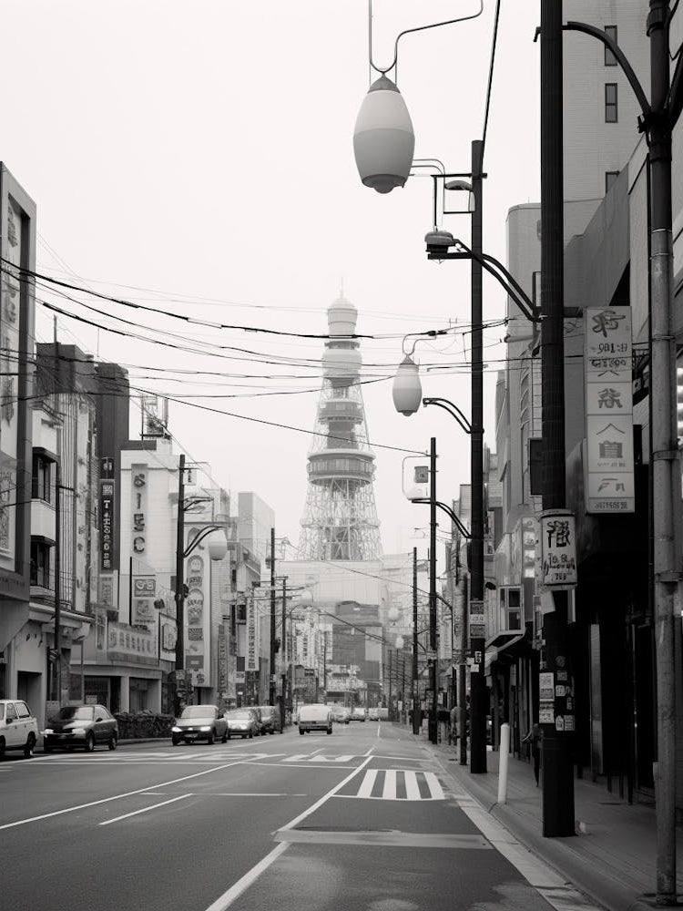 Sapporo, Japan, Black And White Old Photo 1