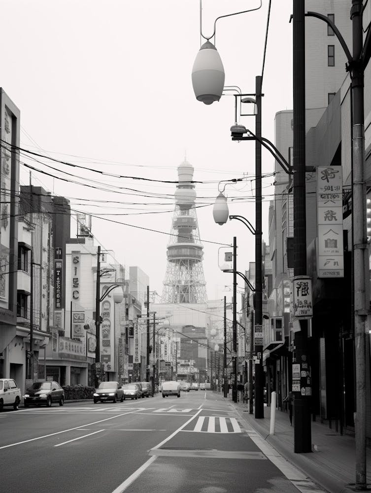 Sapporo, Japan, Black And White Old Photo 1