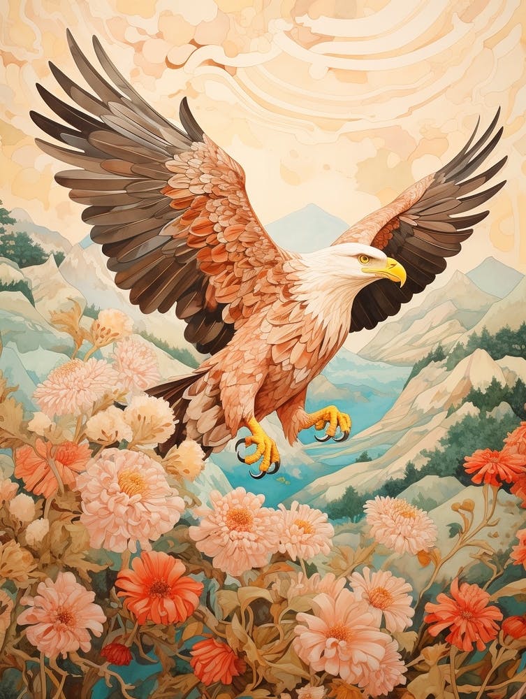 Pygargue à Tête Blanche 1 Peinture d'Oiseau Détaillée