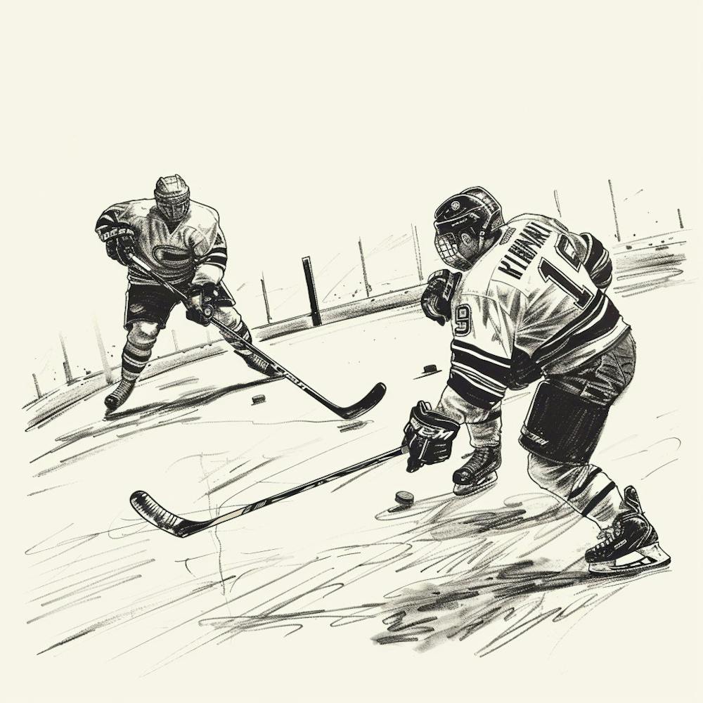Match de Hockey sur Glace Croquis Dessiné à la Main Illustratio 1718700802 2