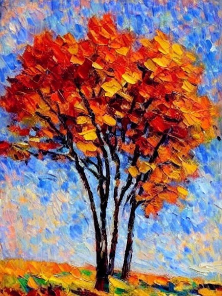 Birch tree Abstract Block Colour