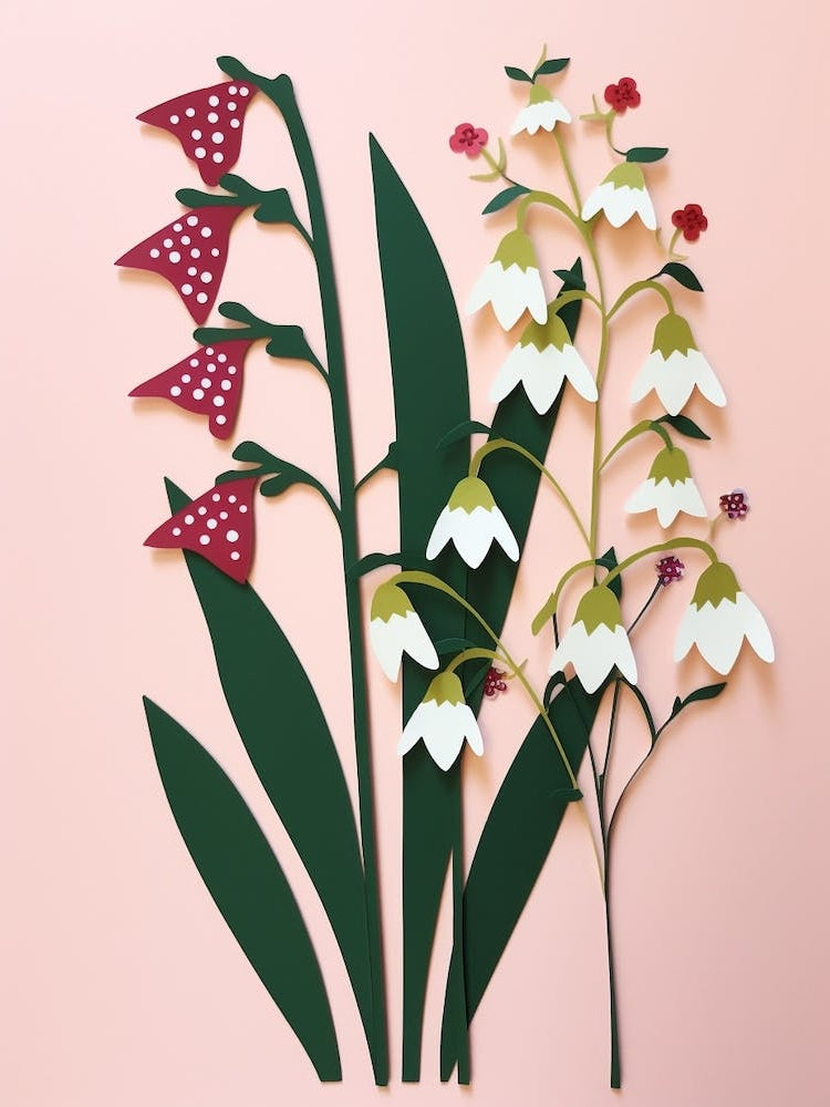 Cut Out Style Flower Art Lily Of The Valley 2