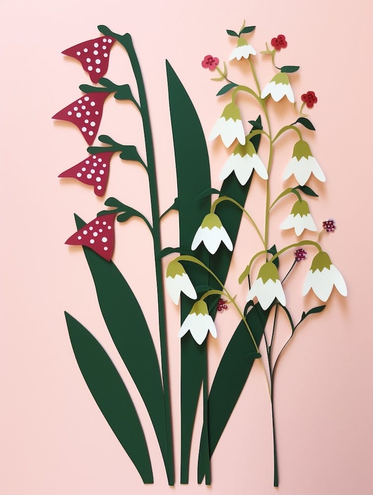 Cut Out Style Flower Art Lily Of The Valley 2