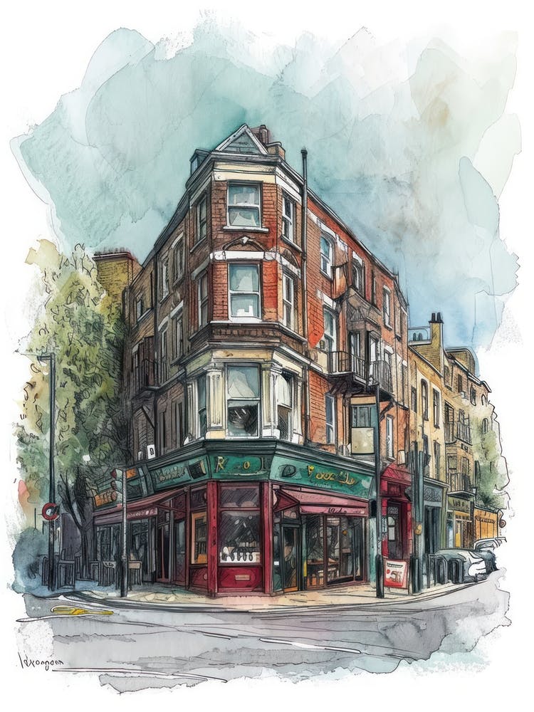 Hammersmith London Borough   Street Watercolour 2