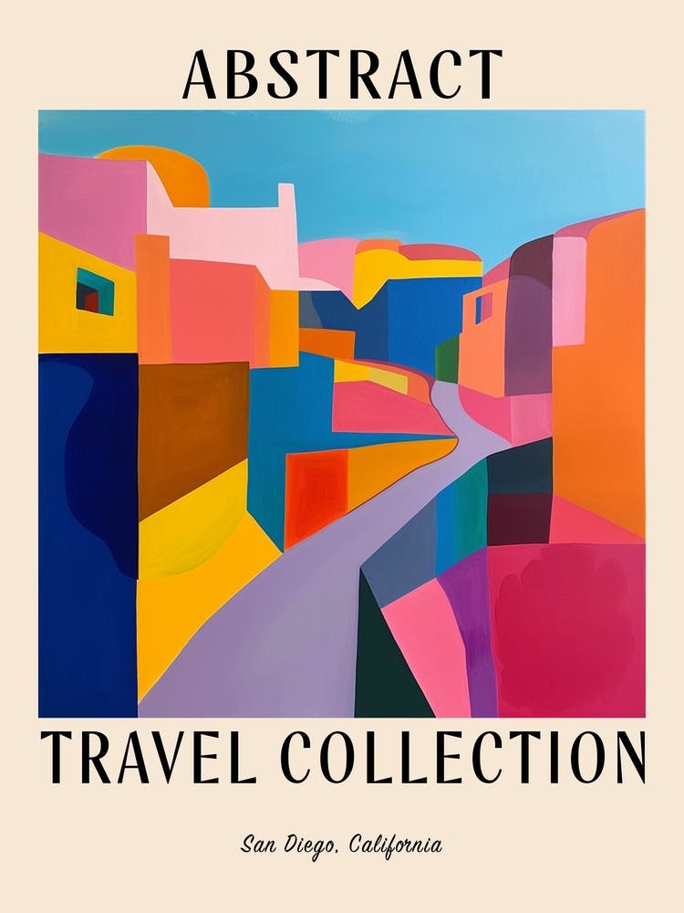 Abstract Travel Collection Poster San Diego California