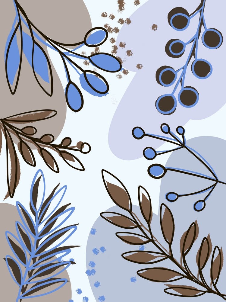 Blaue und braune Blätter