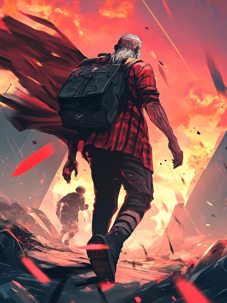 Man Walking In The Desert 1