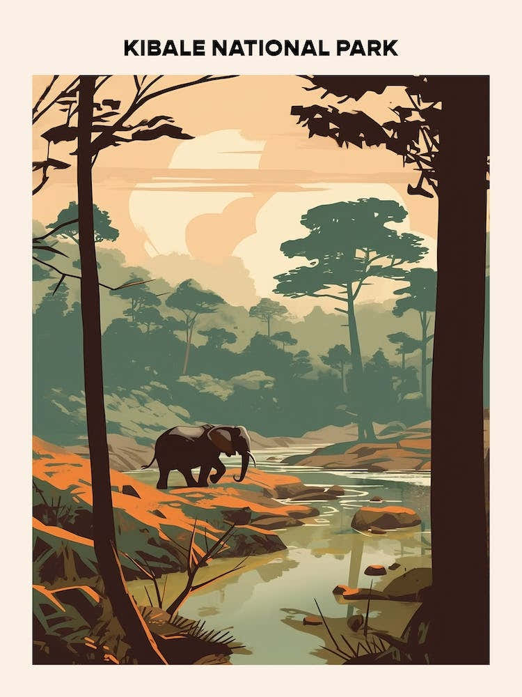 Kibale National Park Midcentury Travel Poster