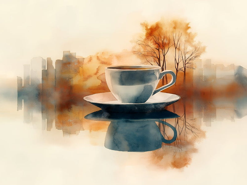Coffee Cup With City Skyline