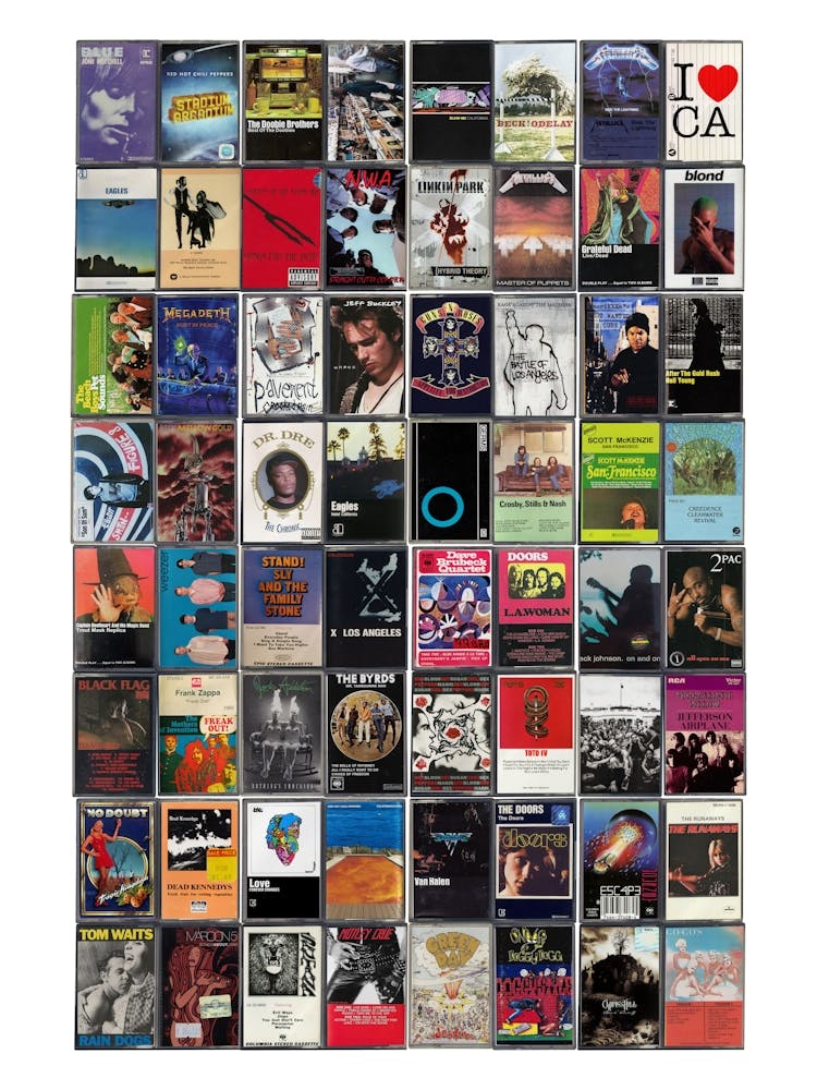California Music Print - Retro Cassette Covers