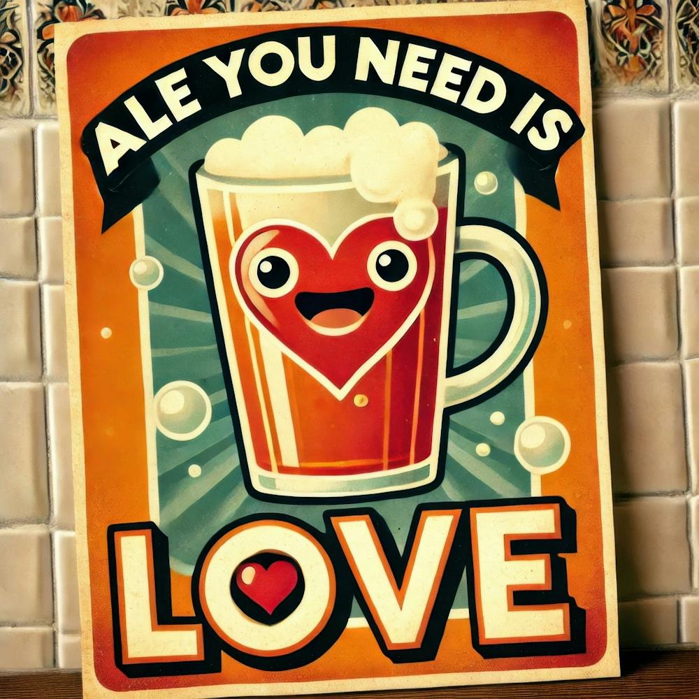 Ale You Need is Love. Kitschy Kitchen Art Series