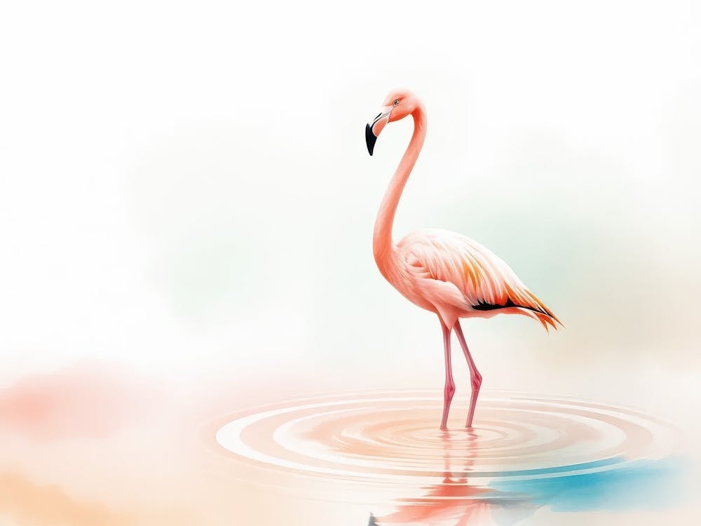 Flamingo In Water