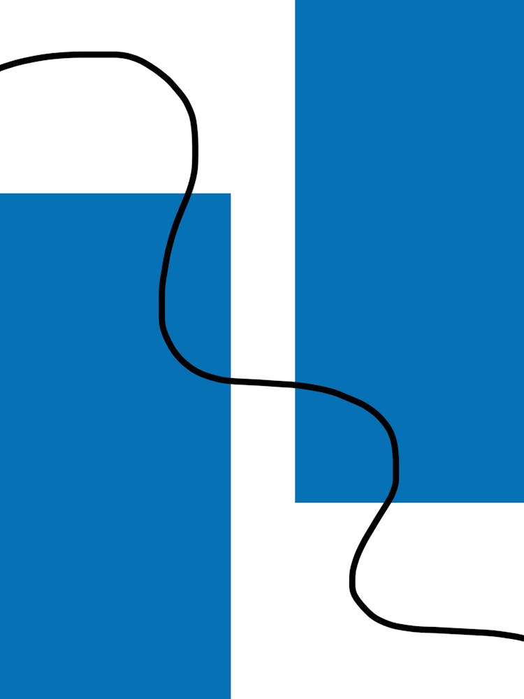Blau und Weiß Quadrat