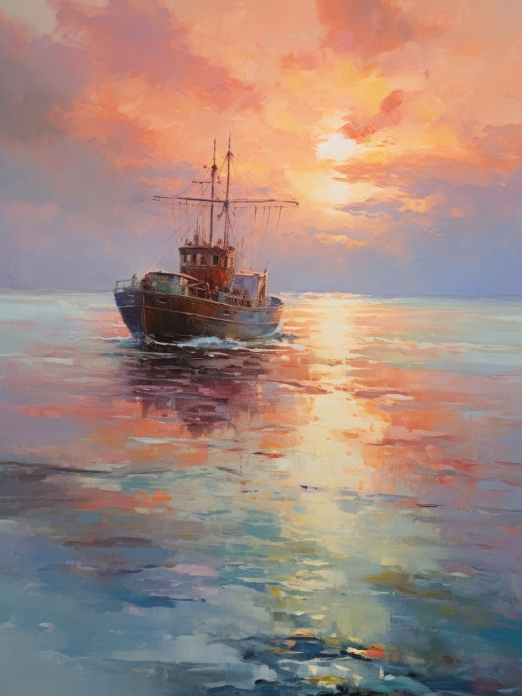 Fishing Boat At Sunset