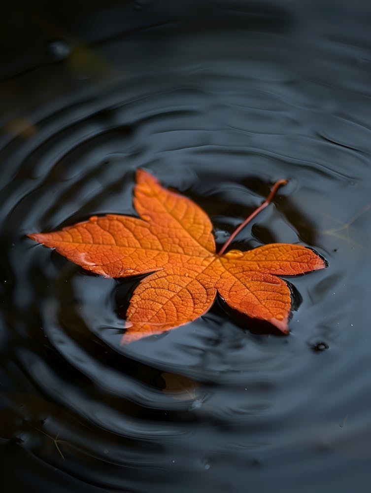 Autumn Leaf In Water