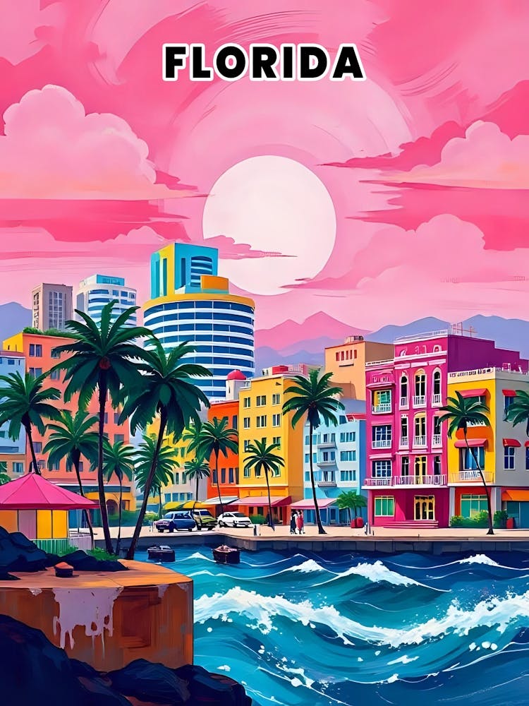 Florida Vibrant Vintage Travel Poster 15