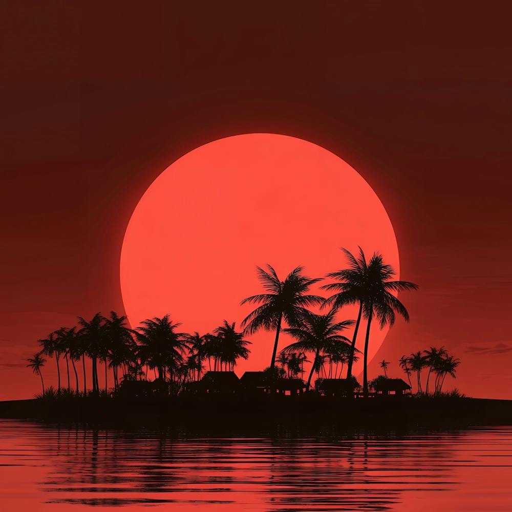 Sunset With Palm Trees