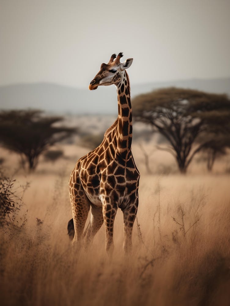 Giraffe In The Savannah 1