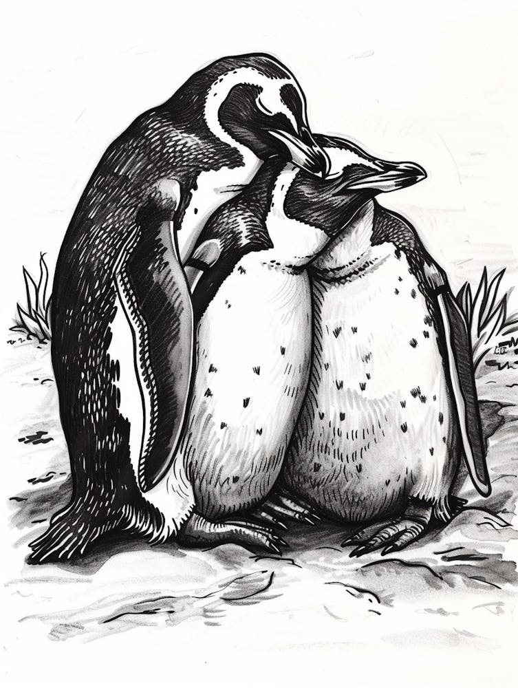 King Penguin Snuggling With Their Mate 2