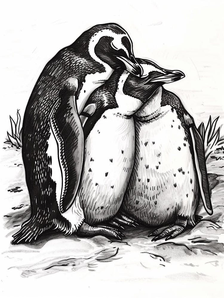 King Penguin Snuggling With Their Mate 2