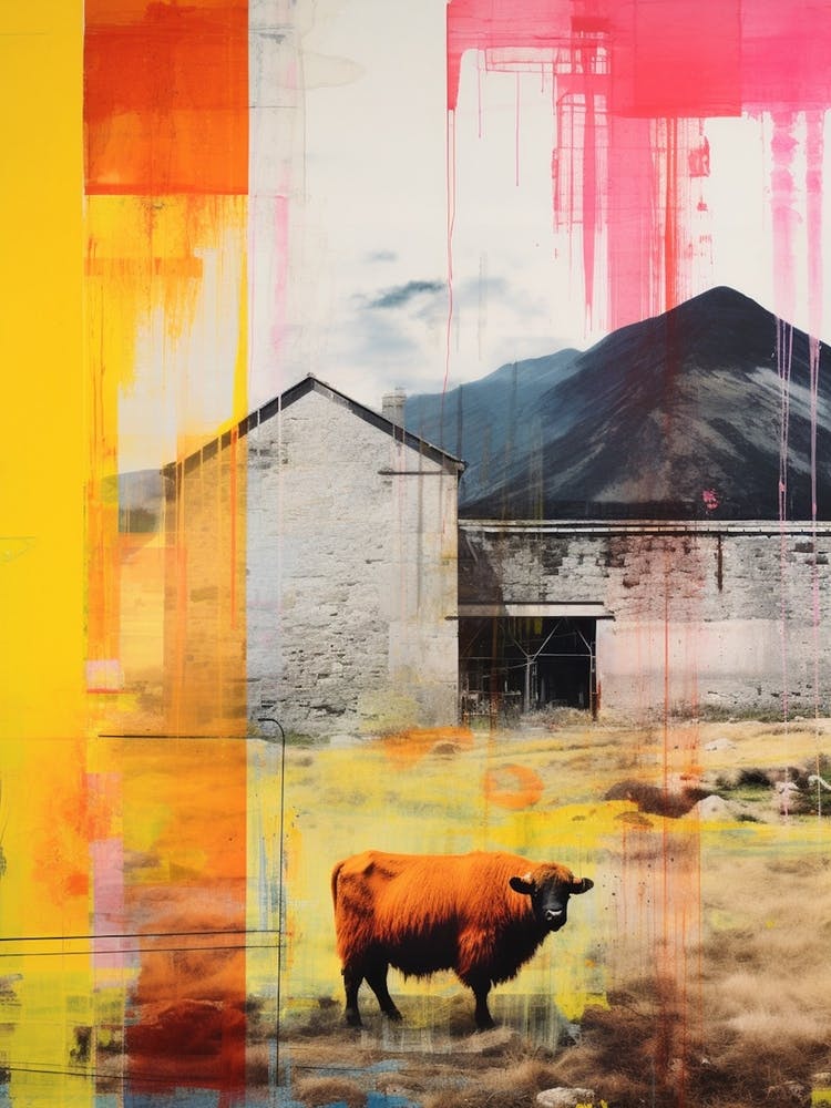 Highland Cow In The Glen Screen Print Inspired 3