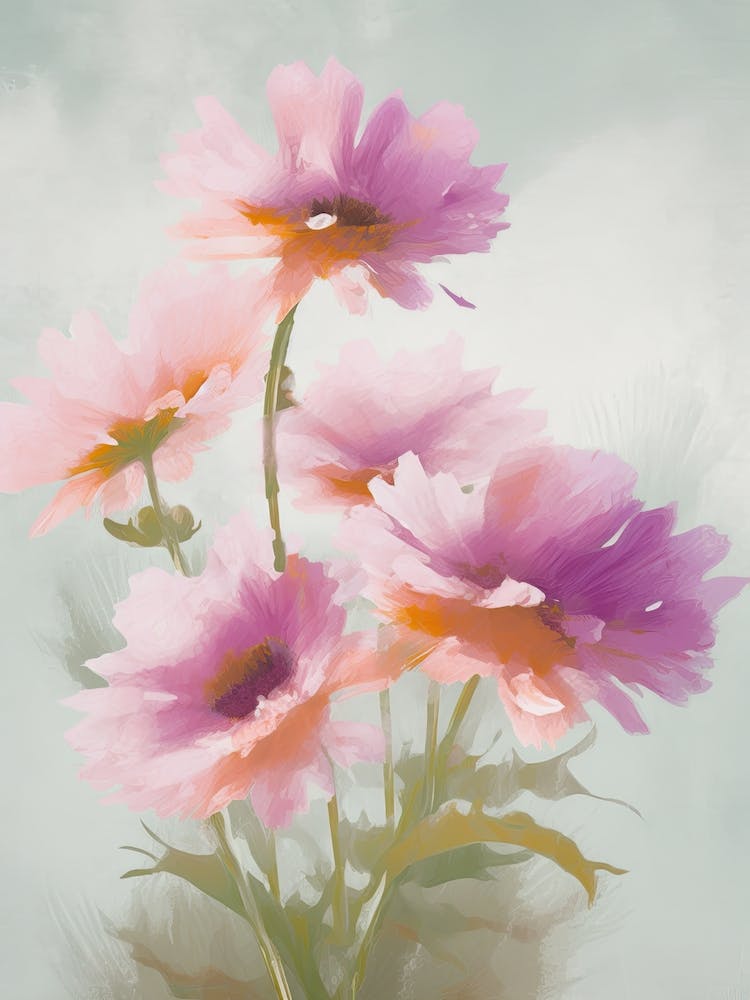 Aster Flowers Acrylic Pastel Colours 3